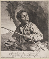 KG 05152
<br/>
Zwarte jongen met pijl en boog
<br/>
<em>Visscher, Jan de (ca. 1636-na 1692)</em>